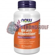 Brain [Brain] (60 жевательных конфет), NOW Foods