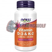 Vitamin D3 & K2 (120 шт), NOW Foods
