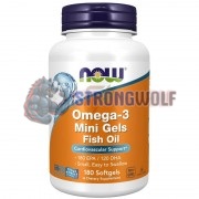 Omega-3 Fish Oil [Mini Gels] (180 шт), NOW Foods