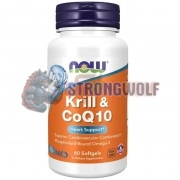 Krill & CoQ10 (60 шт), NOW Foods